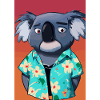 Koala mit Hawaii-Hemd