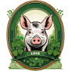 Lucky pig with shamrocks