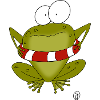 Frosch mit Rettungsring