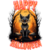 Fabulous Halloween fox with fire