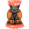 Creepy Cats Halloween Illustration