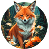 Fuchs im Blütenrausch Wald
