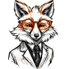 cunning fox with glasses