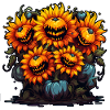 Spooky Monster Sunflowers - Happy Halloween