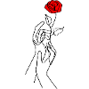 Rose mit Hand