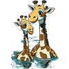 Schwimmende Giraffen - Giraffe