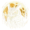 Uhu mit Vollmond