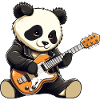 Cool panda guitarist and rocker