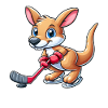 Kangaroo Ice Hockey Player