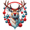 Reindeer with Christmas baubles