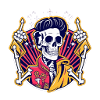 Neon Skull Rockabilly Duel