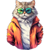 Cool 80s Cat