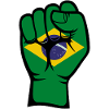 Brazil Flag Fist Hand Symbol