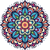 Buntes geometrisches Mandala-Blumenmuster