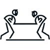Two people fencing