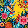 Floral and bird design