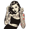 Bold Inked Woman Portrait Design