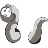 A gray earthworm