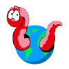 Earthworm on globe