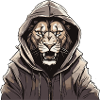 Cool lion with capu