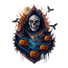 Vampire Halloween Ghost Pumpkin