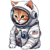 Cute cat as astronaut