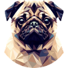 Cute Polygon Pug