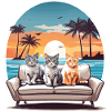Cats by the sea