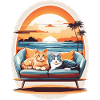 Cats by the sea