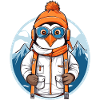 Cute penguin with wool hat
