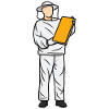 Funny beekeeper kid