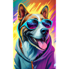 Hund mit cooler Sonnenbrille