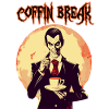 A vampire drinking coffee