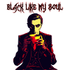 A creepy vampire drinking coffee
