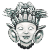 Child God Aztec Inspired Monochrome