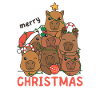 Capybara Christmas Tree Merry Christmas