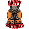 Citrouille chat d’Halloween