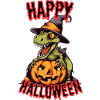 Spooky Halloween dragons with pumpkin
