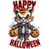 Tigre effrayant avec design d’Halloween