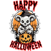 Cute Halloween Panda with Pumpkin