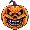 Spooky Halloween pumpkin with face
