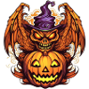 Halloween Dragon Pumpkin Witch