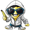 Cool banana with sunglasses