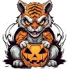 Grim Tiger Halloween Design