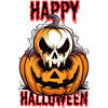 Spooky Halloween pumpkin with skull