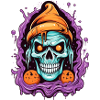 Graffiti Skull mit Halloween-Elementen