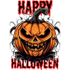 Spooky Halloween Pumpkin with Demon Face