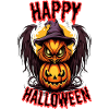 Spooky Halloween Owl with Pumpkin
