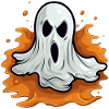 Scary ghost with creepy face