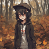 EMO Mädchen im Wald, Herbstlich